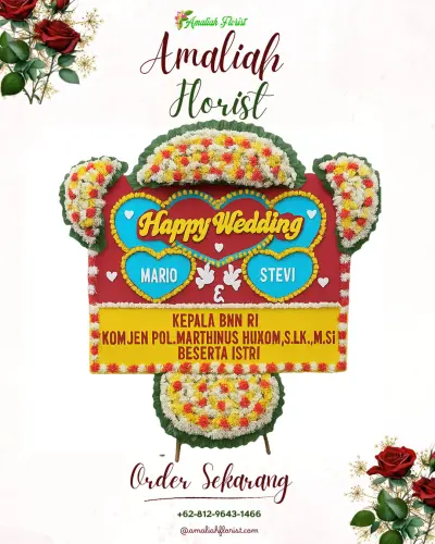 Karangan Papan Bunga Pernikahan di Sumingkir